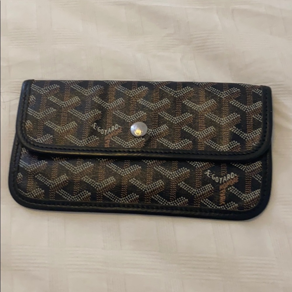 Goyard card holder, inside bag, detached.